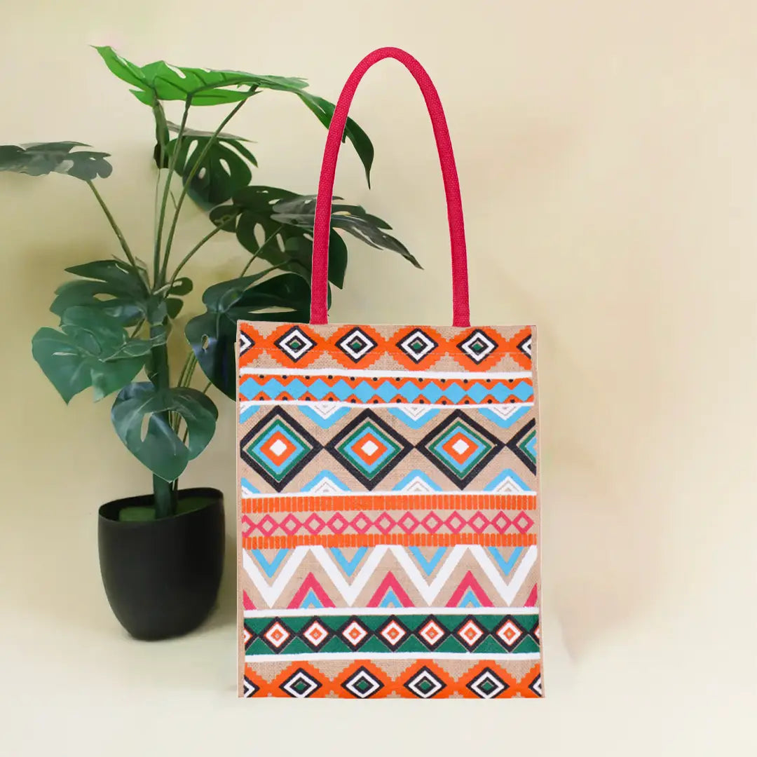 Long college 6 colour aztec print handbag