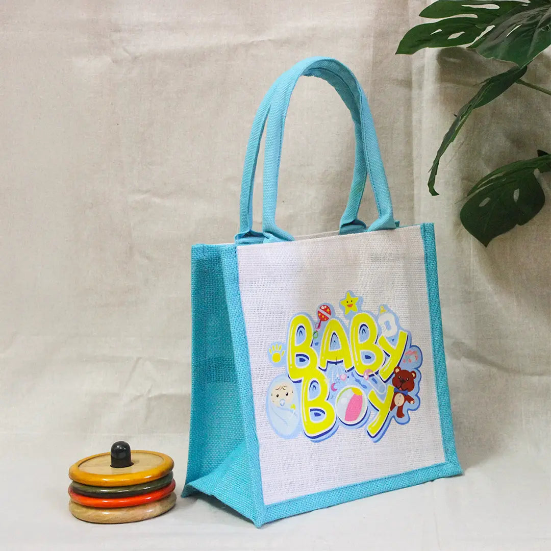 Baby Boy Jute Gift bag