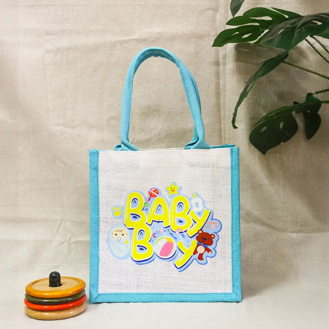 Baby Boy Jute Gift bag