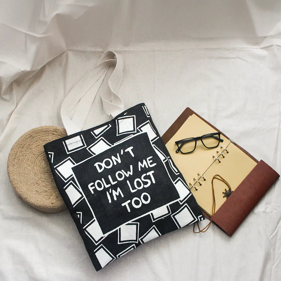 Wander Mood Jute Tote bag