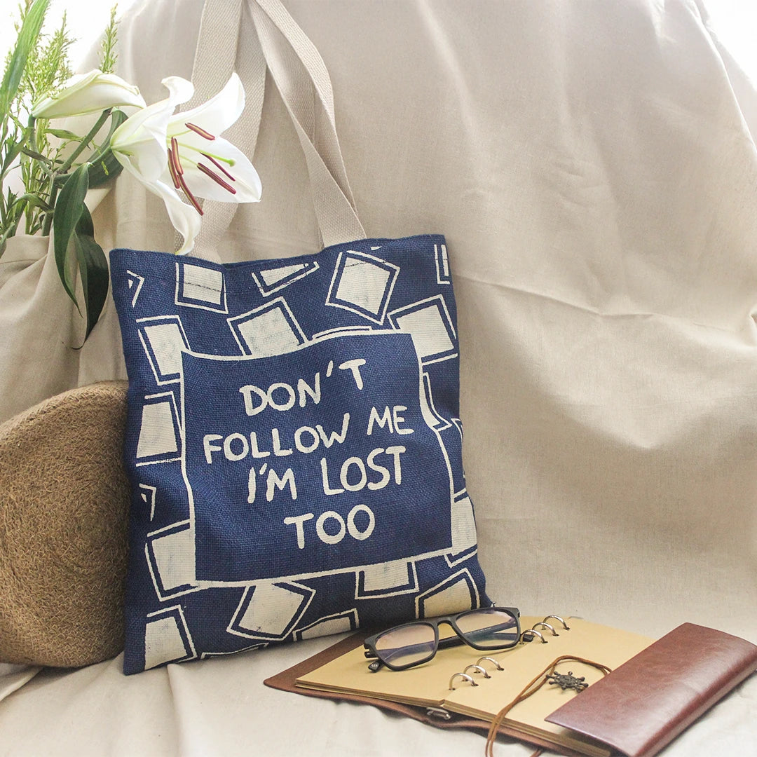 Wander Mood Jute Tote bag