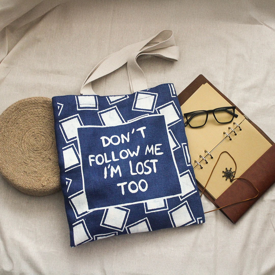 Wander Mood Jute Tote bag