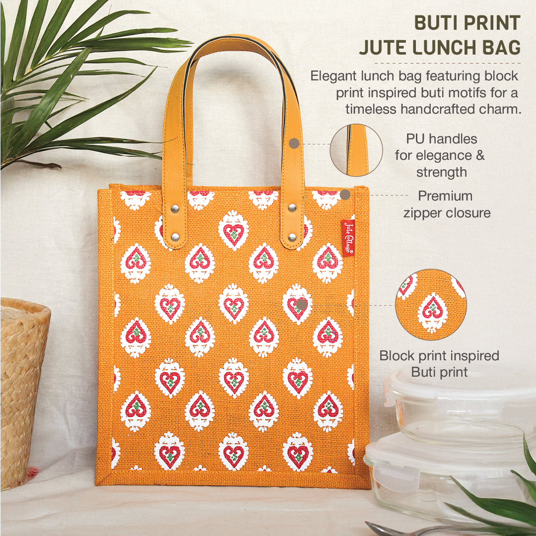 Buti Print Jute Lunch bag