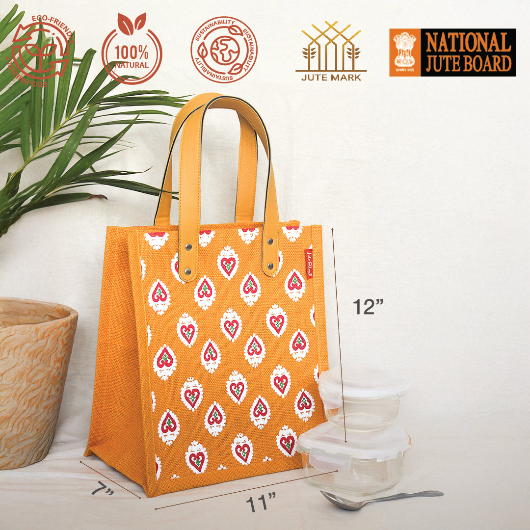 Buti Print Jute Lunch bag