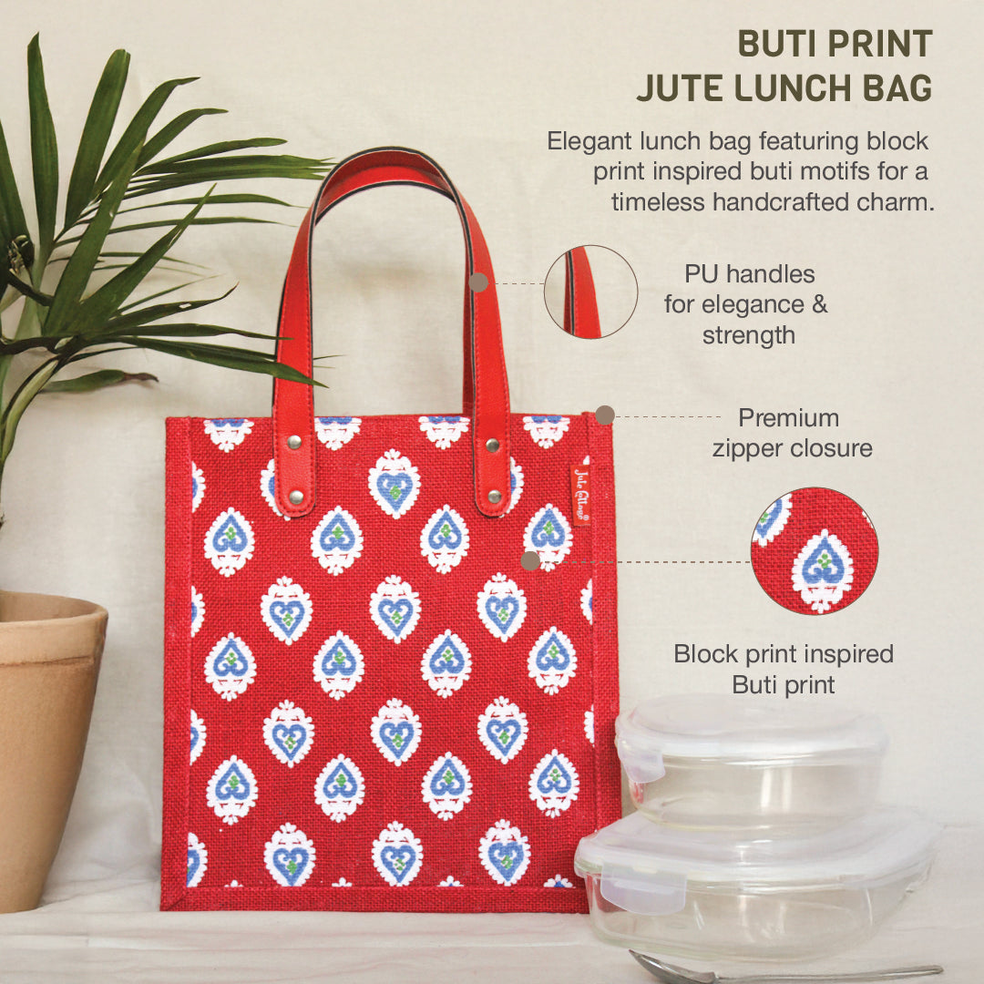 Buti Print Jute Lunch bag