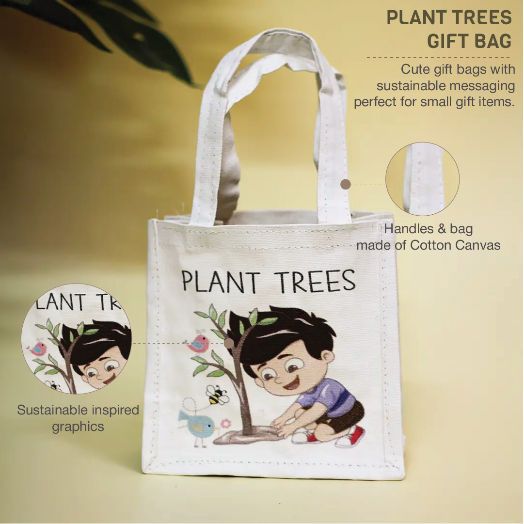 Assorted Gift bag-Plant trees & Keep Smiling(Pack of 3)