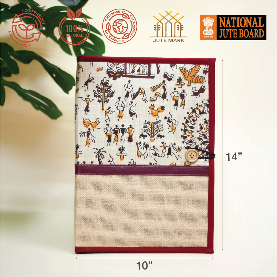 Warli Jute Button folder