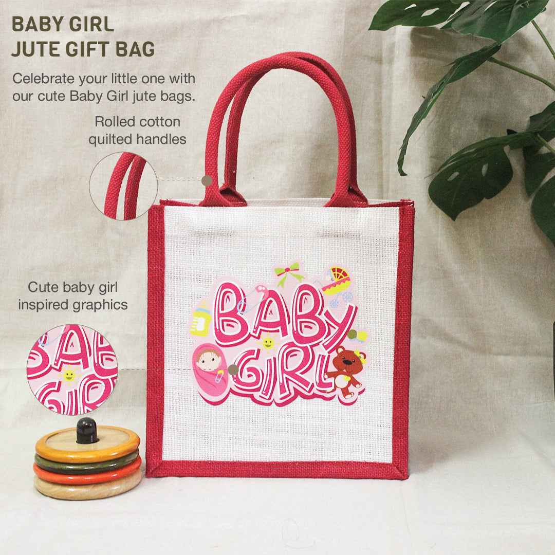 Baby Girl Jute Gift bag