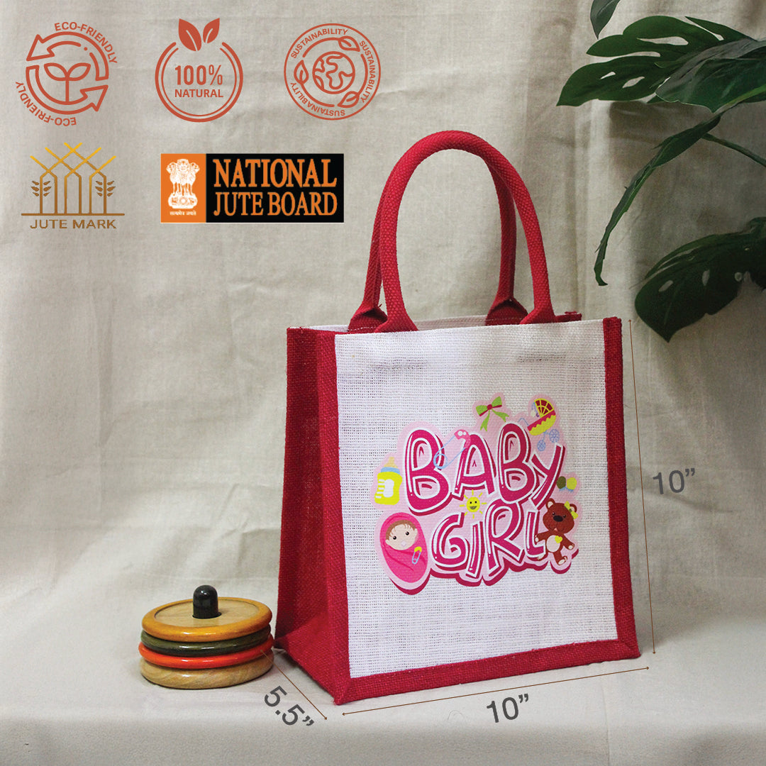 Baby Girl Jute Gift bag