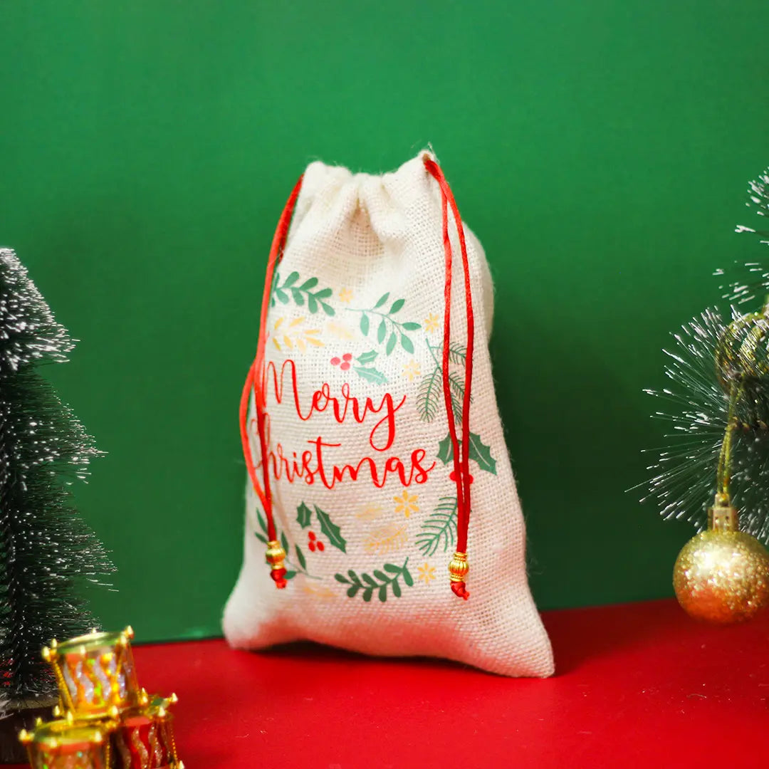 Merry Christmas Wreath String pouch