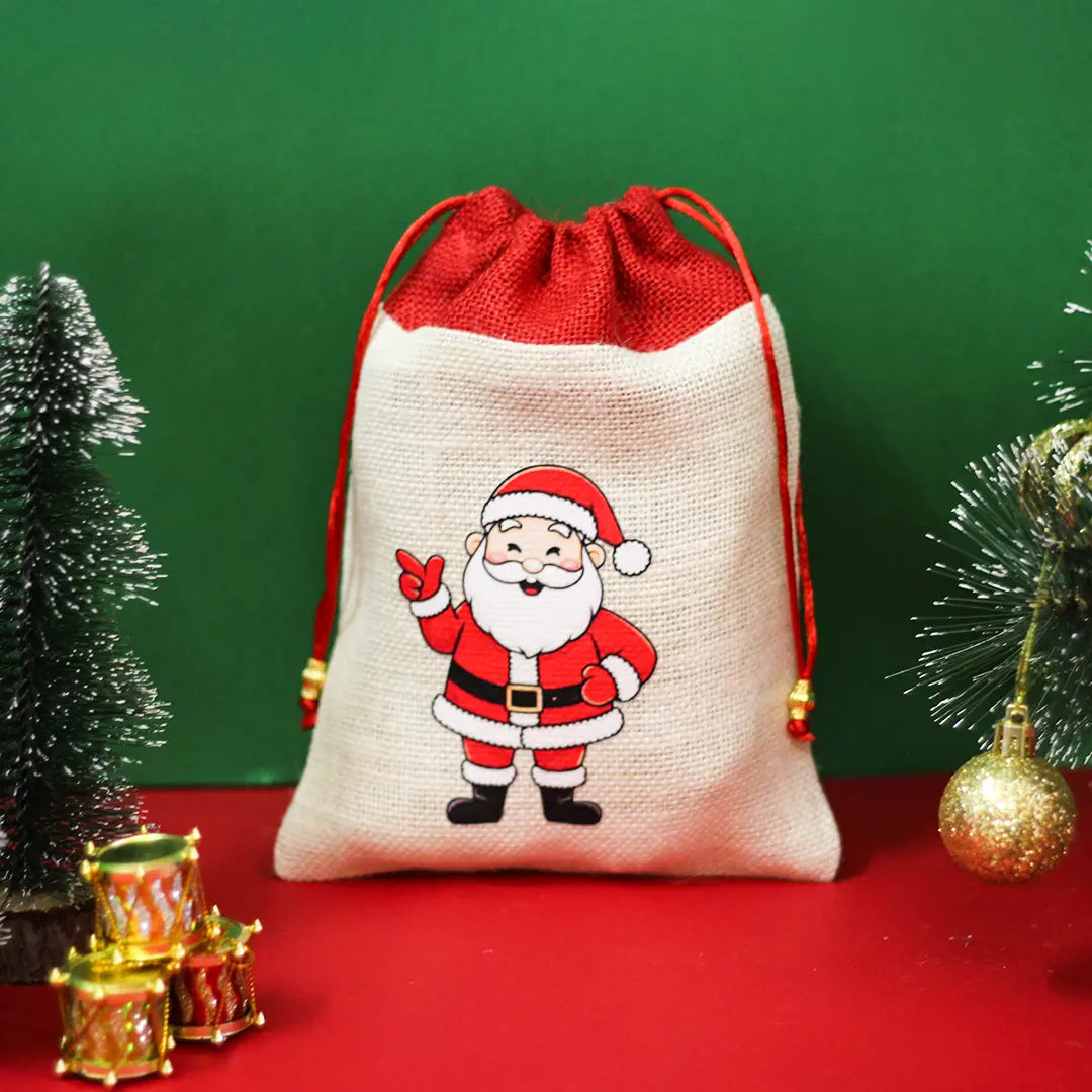 Santa Claus Christmas string pouch