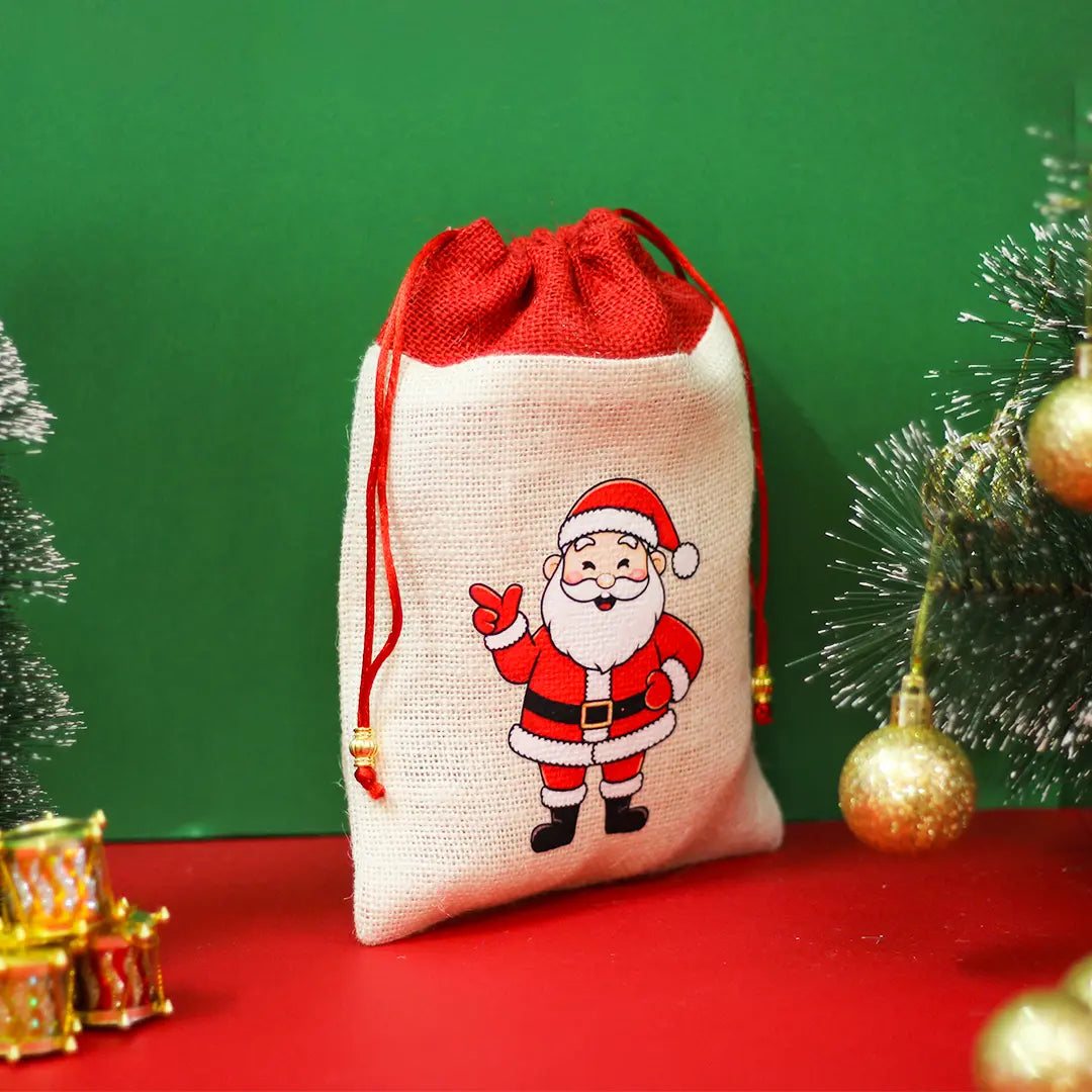 Santa Claus Christmas string pouch