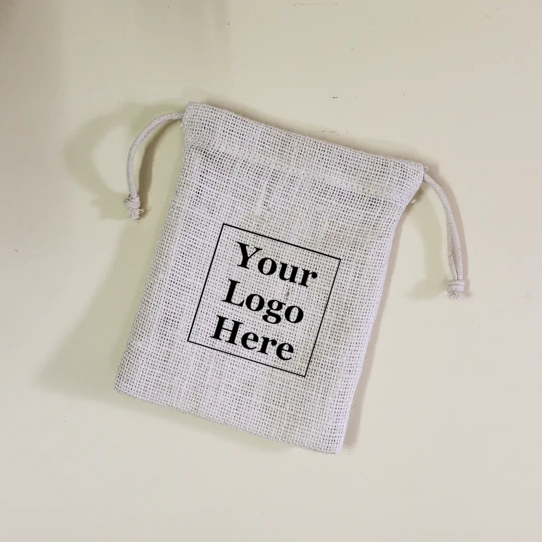 Plain White Jute Pouch (Small)-Pack of 100