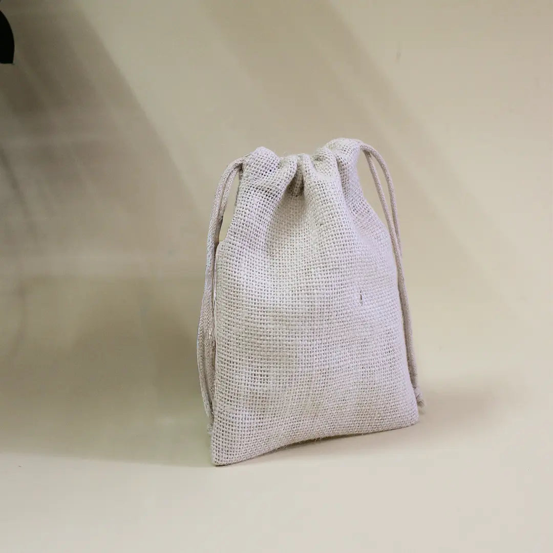 Plain White Jute Pouch (Small)-Pack of 100