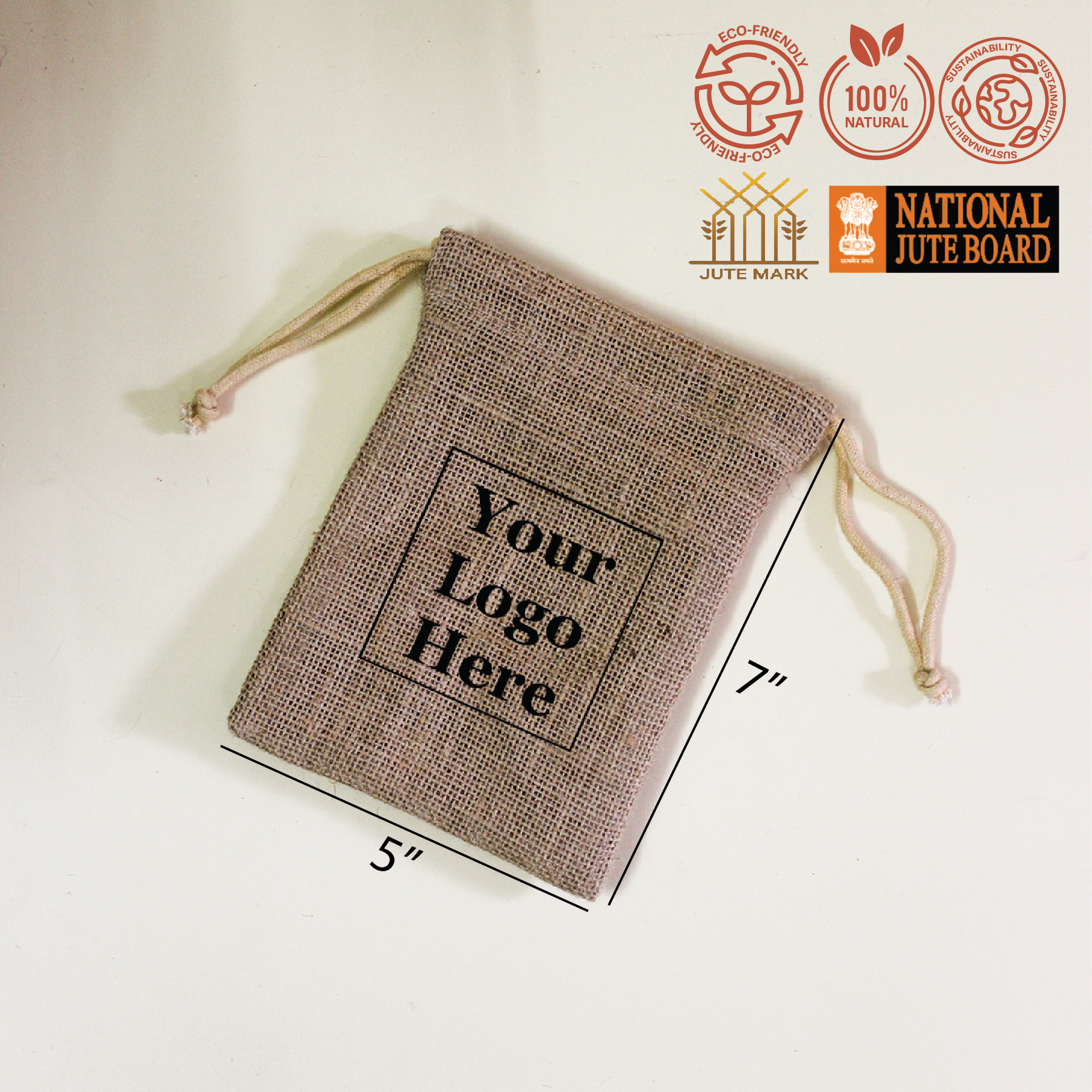 Plain Natural Jute Pouch (Small)-Pack of 100