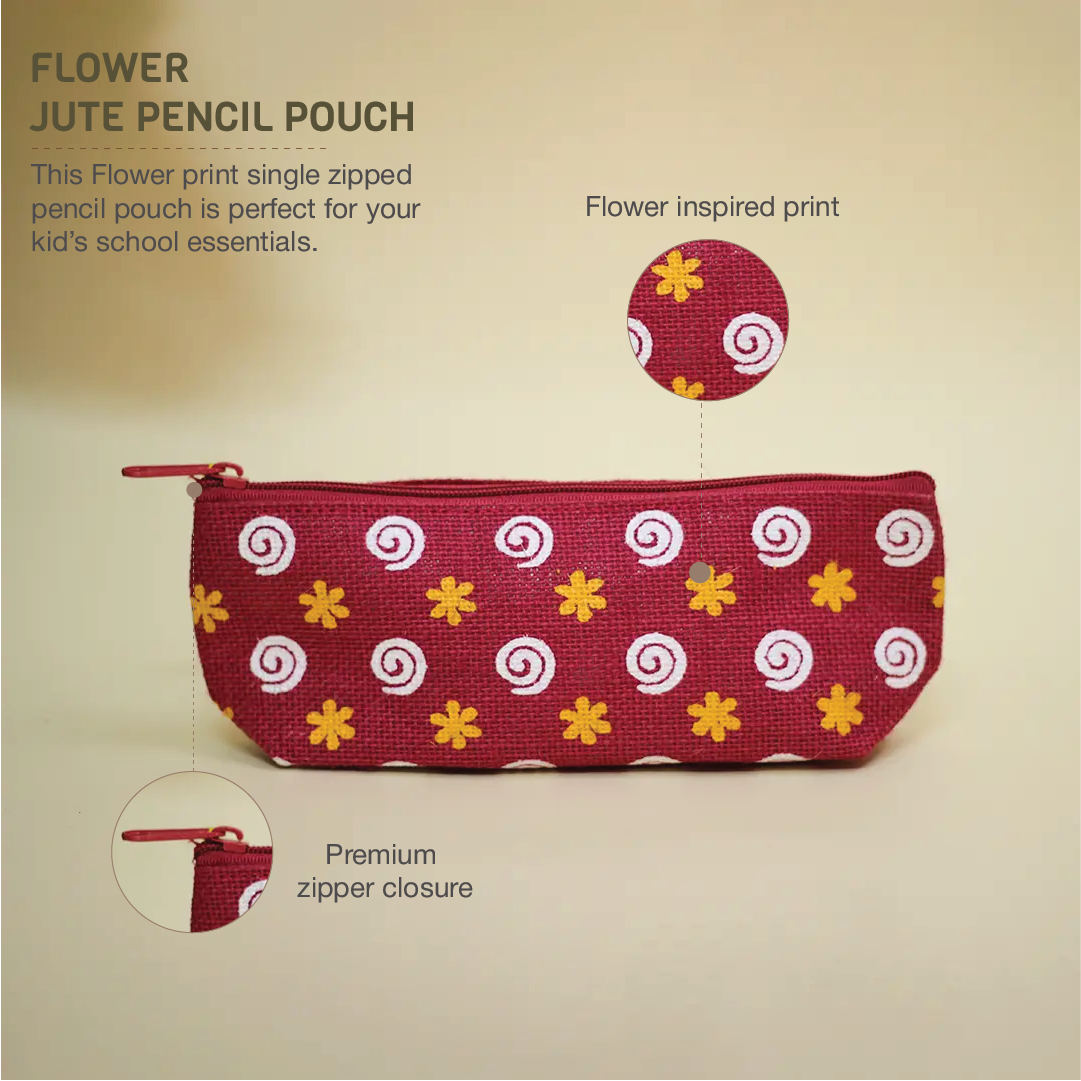 Flower print pouch