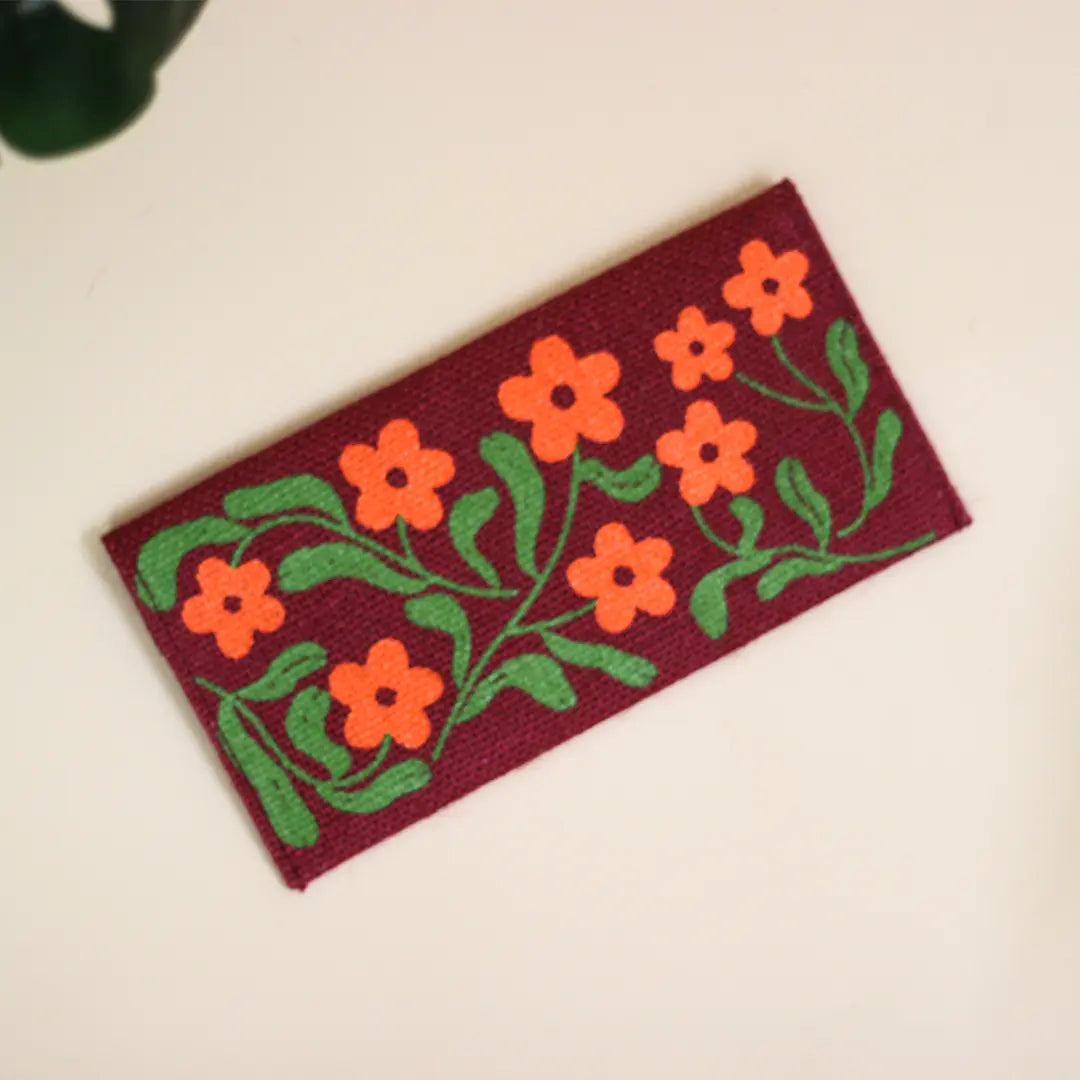 Floral print Jute Envelope(Pack of 5)