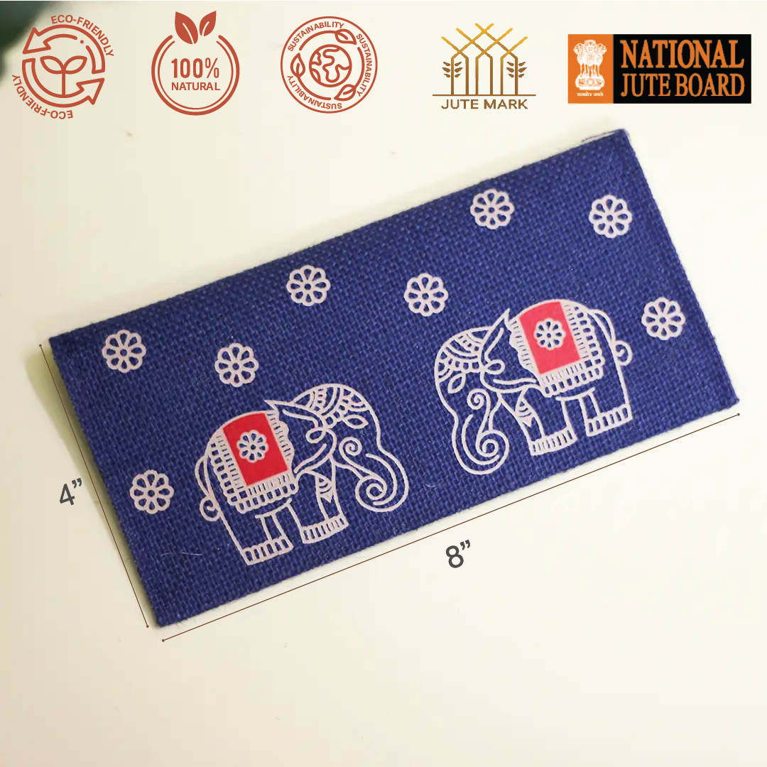 Elephant & Flower Jute Envelope(Pack of 3)