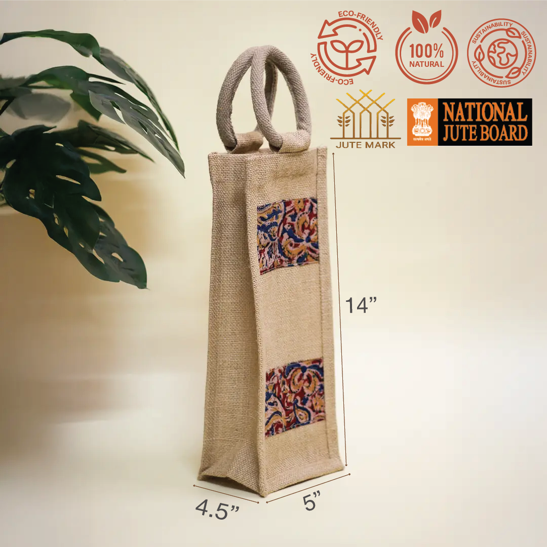 Double Kalamkari Bottle Bag
