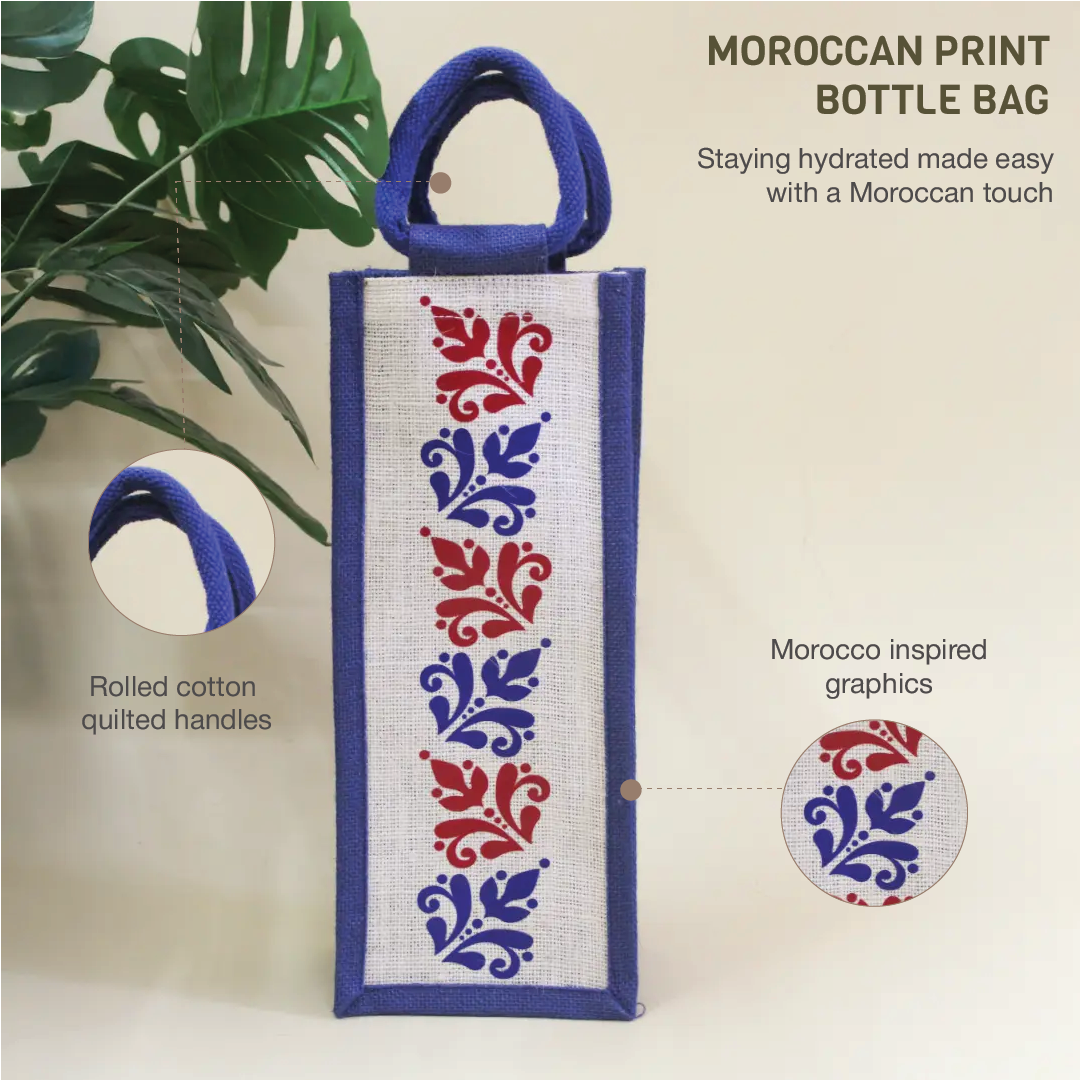 Moroccan Print Bottle Bag