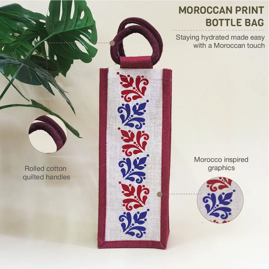 Moroccan Print Bottle Bag