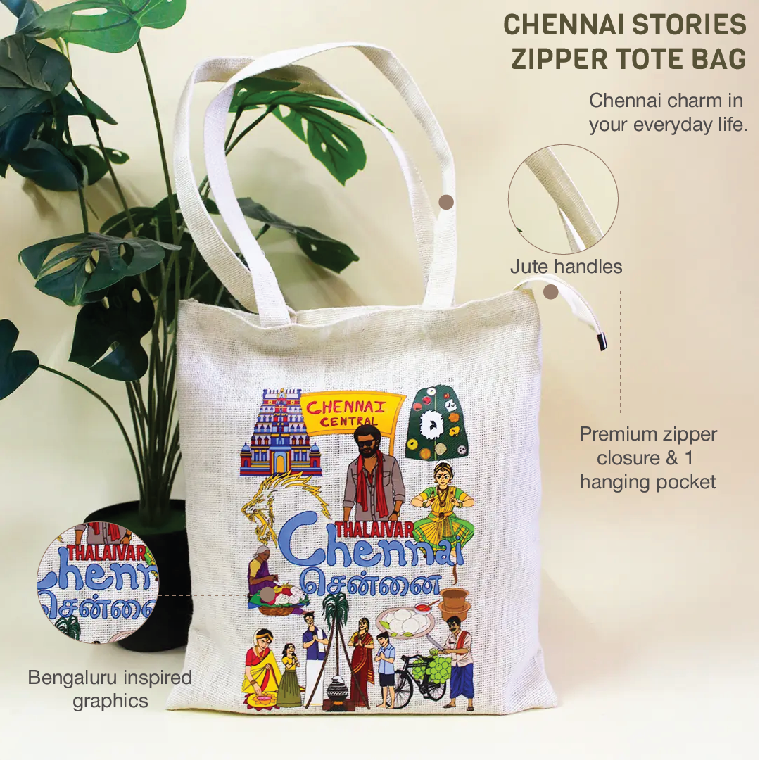 Chennai Stories Zipper Tote