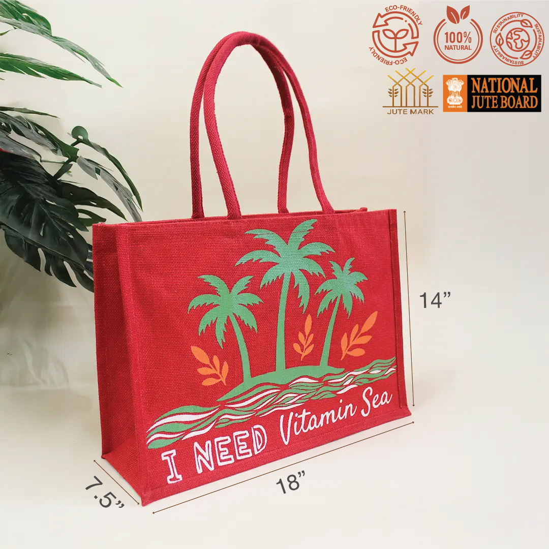 I Need Vitamin Sea Jute Beach Bag