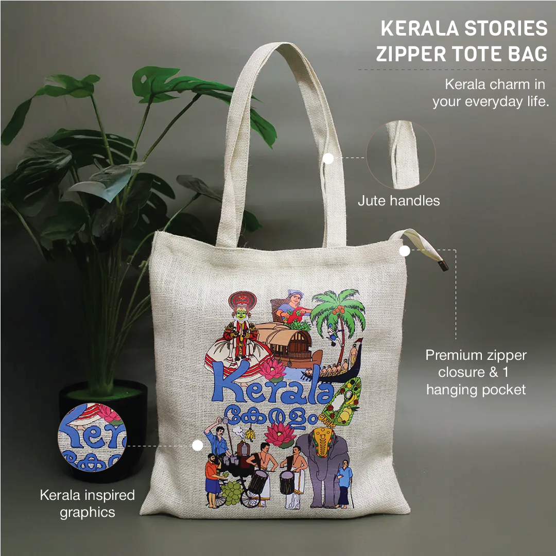 Kerala Stories Zipper Tote Bag