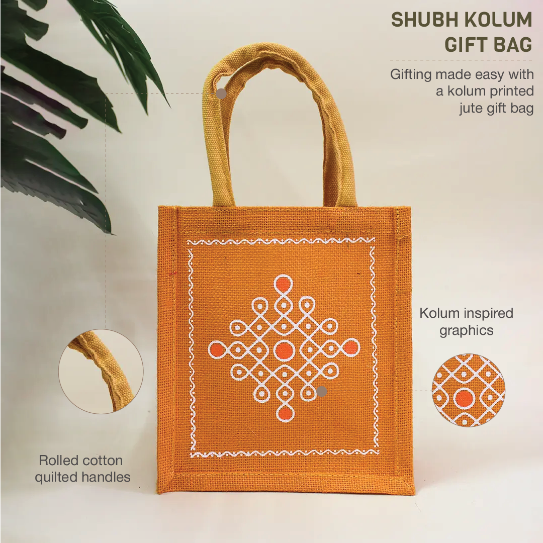 Shubh Kolum Jute Gift Bag(Pack of 4)