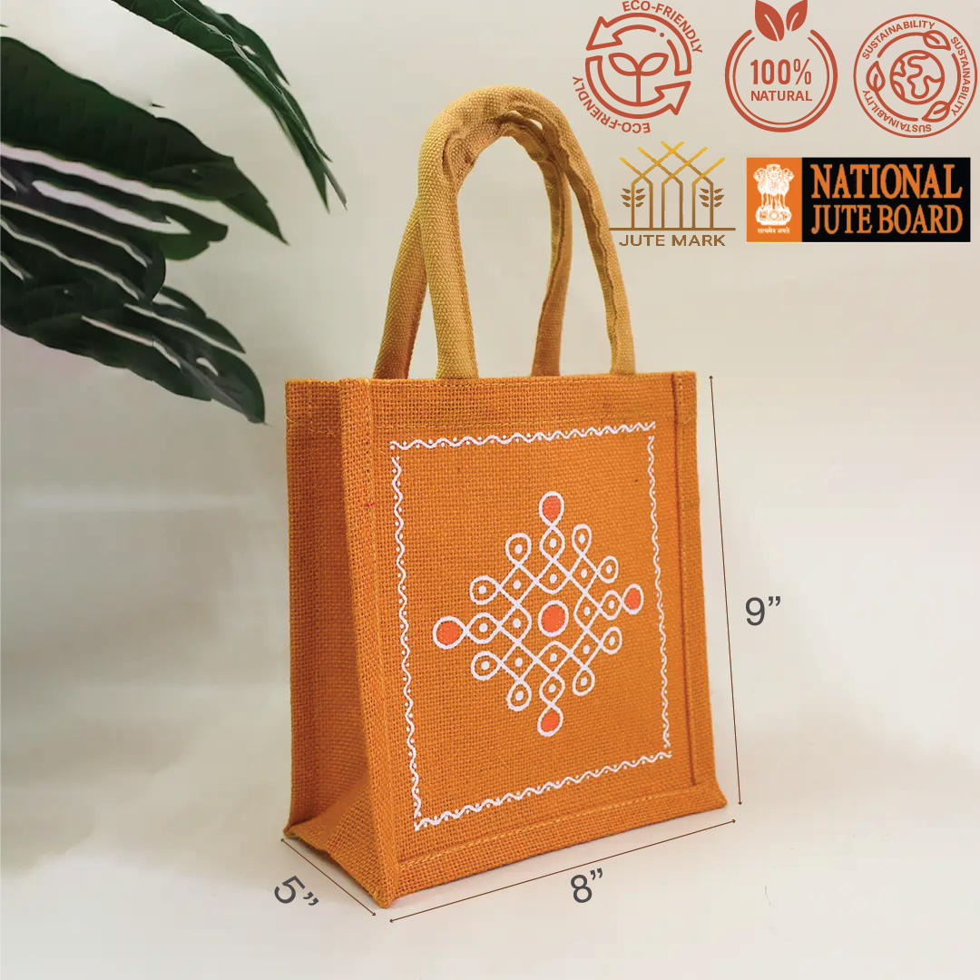 Shubh Kolum Jute Gift Bag(Pack of 4)