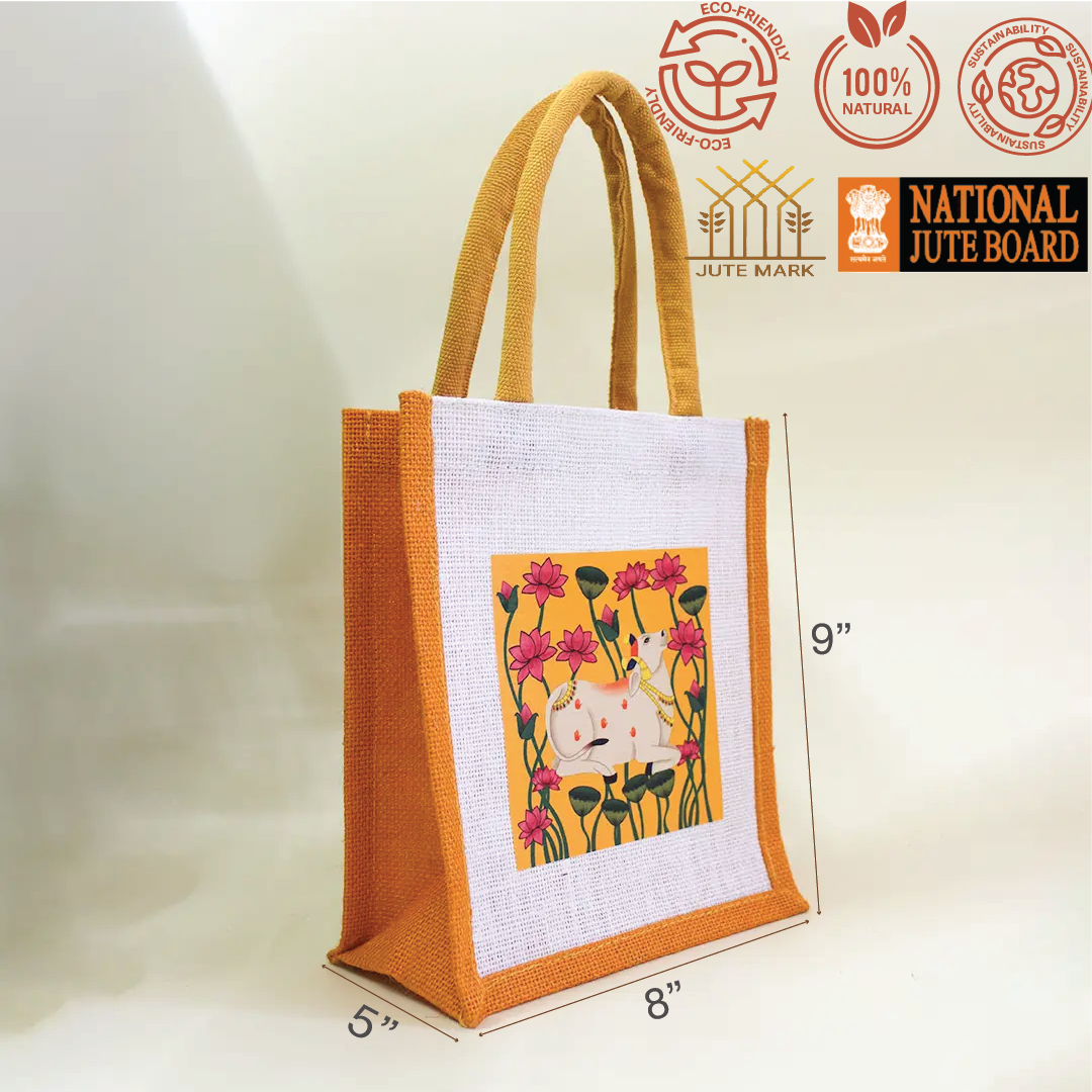 Pichwai Jute Gift Bag(Pack of 4)