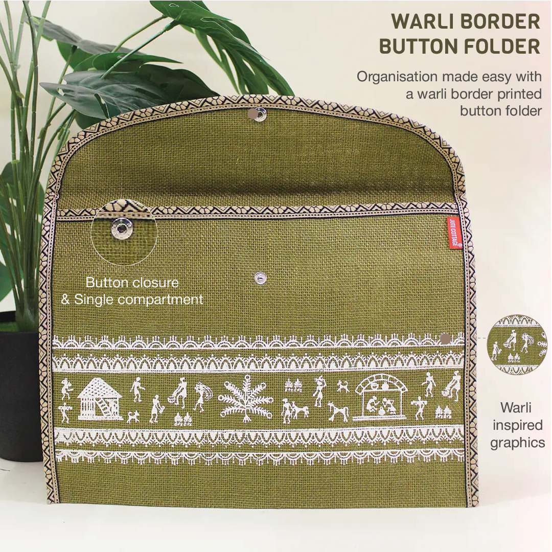 Warli Border Button Folder