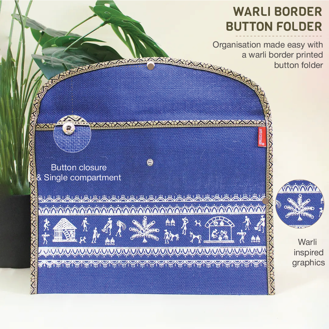 Warli Border Button Folder