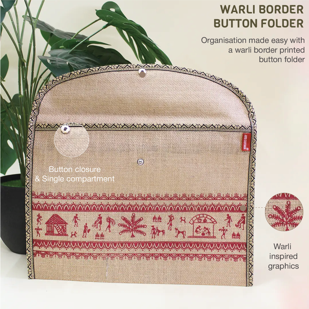 Warli Border Button Folder