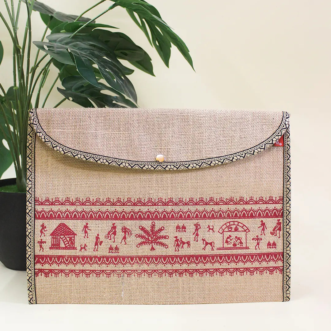 Warli Border Button Folder