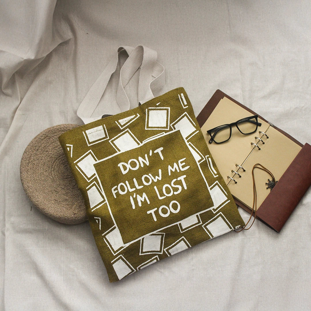 Wander Mood Jute Tote bag