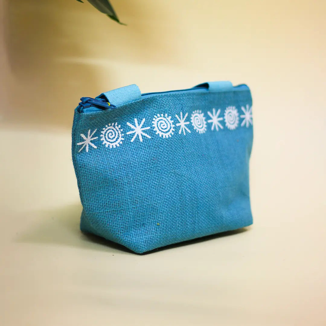 Star print Mini Wristlet jute bag(D-lock)