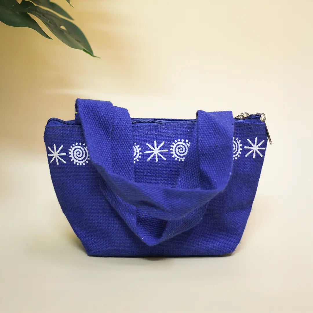 Star print Mini Wristlet jute bag(D-lock)