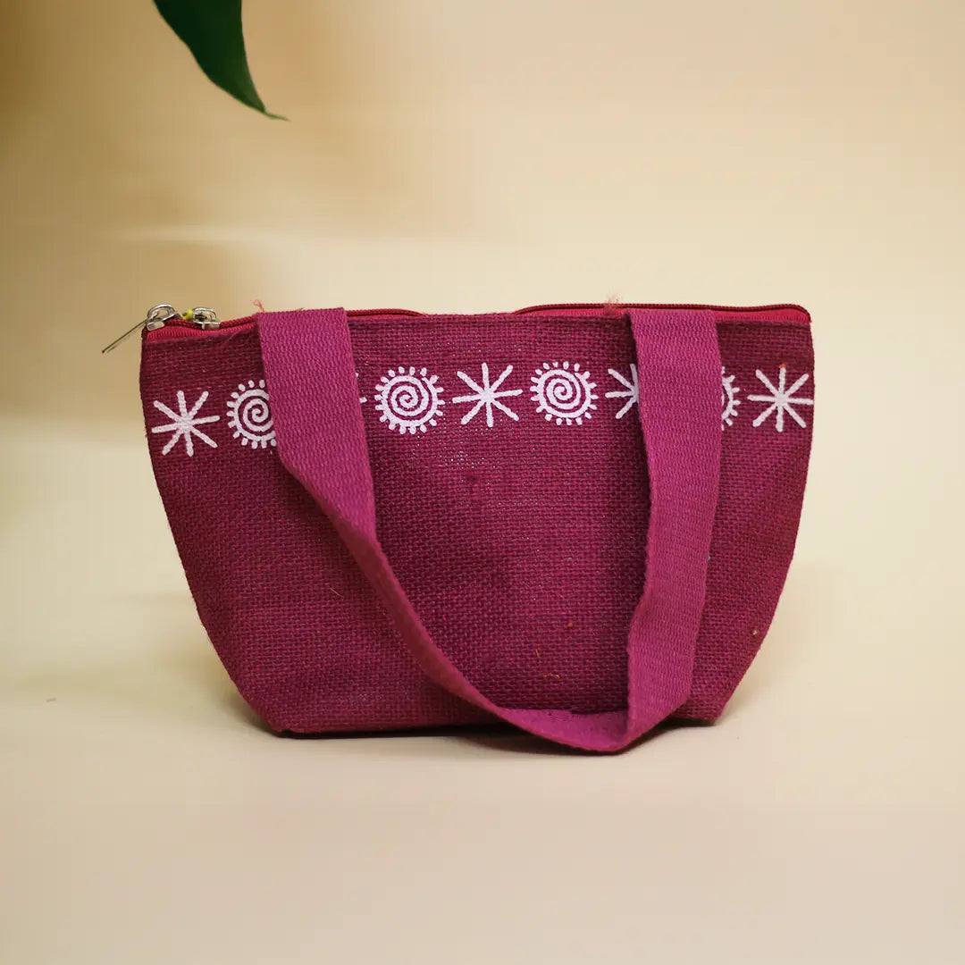 Star print Mini Wristlet jute bag(D-lock)