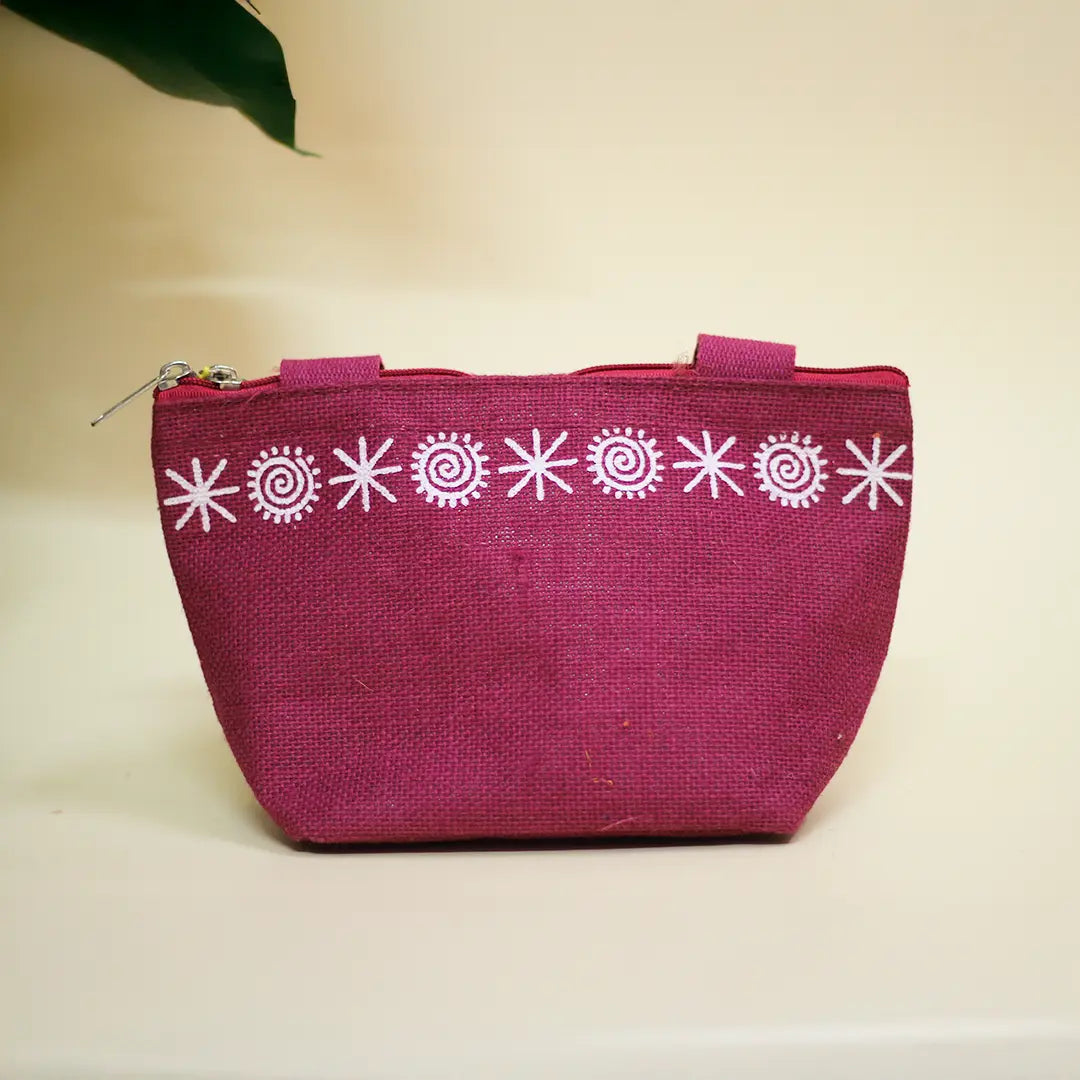 Star print Mini Wristlet jute bag(D-lock)