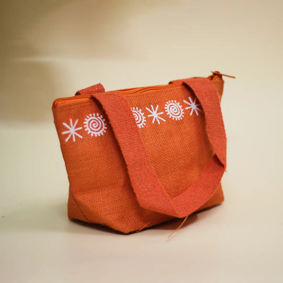 Star print Mini Wristlet jute bag(D-lock)