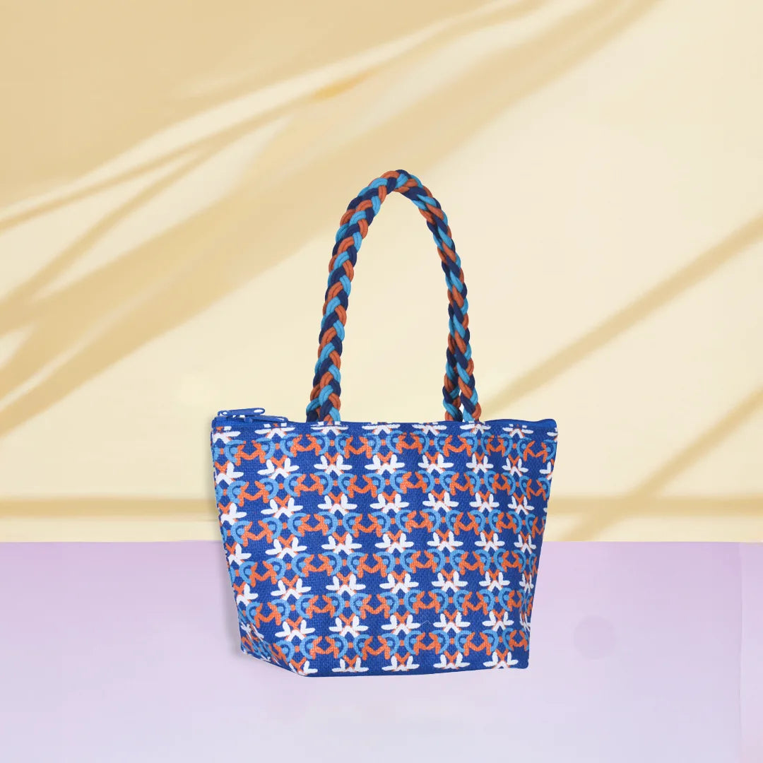 Mosaic Mini Wristlet jute bag Large(D-lock)