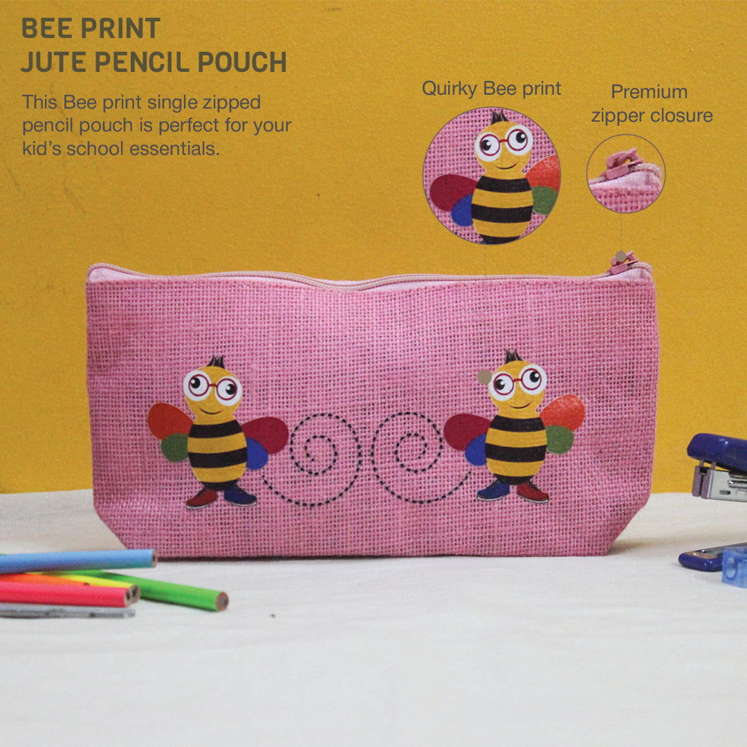 Bee Jute Pencil pouch