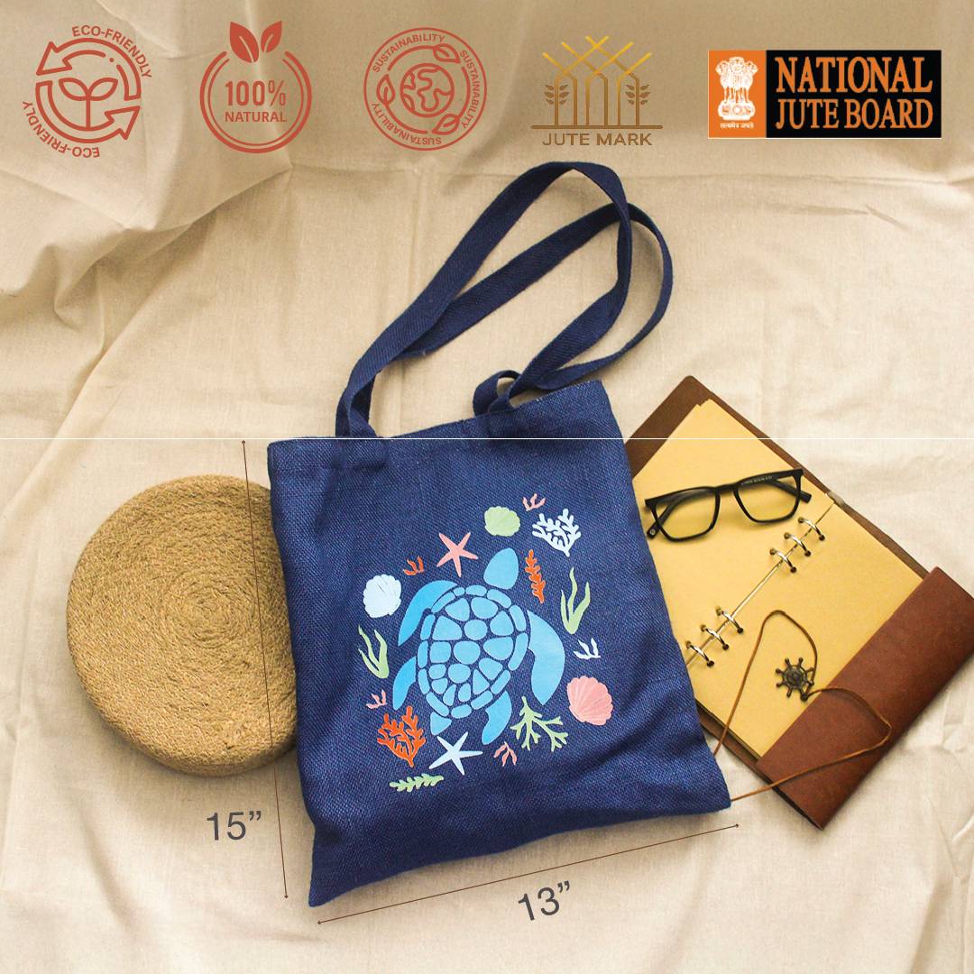 Under the Sea Jute Tote bag