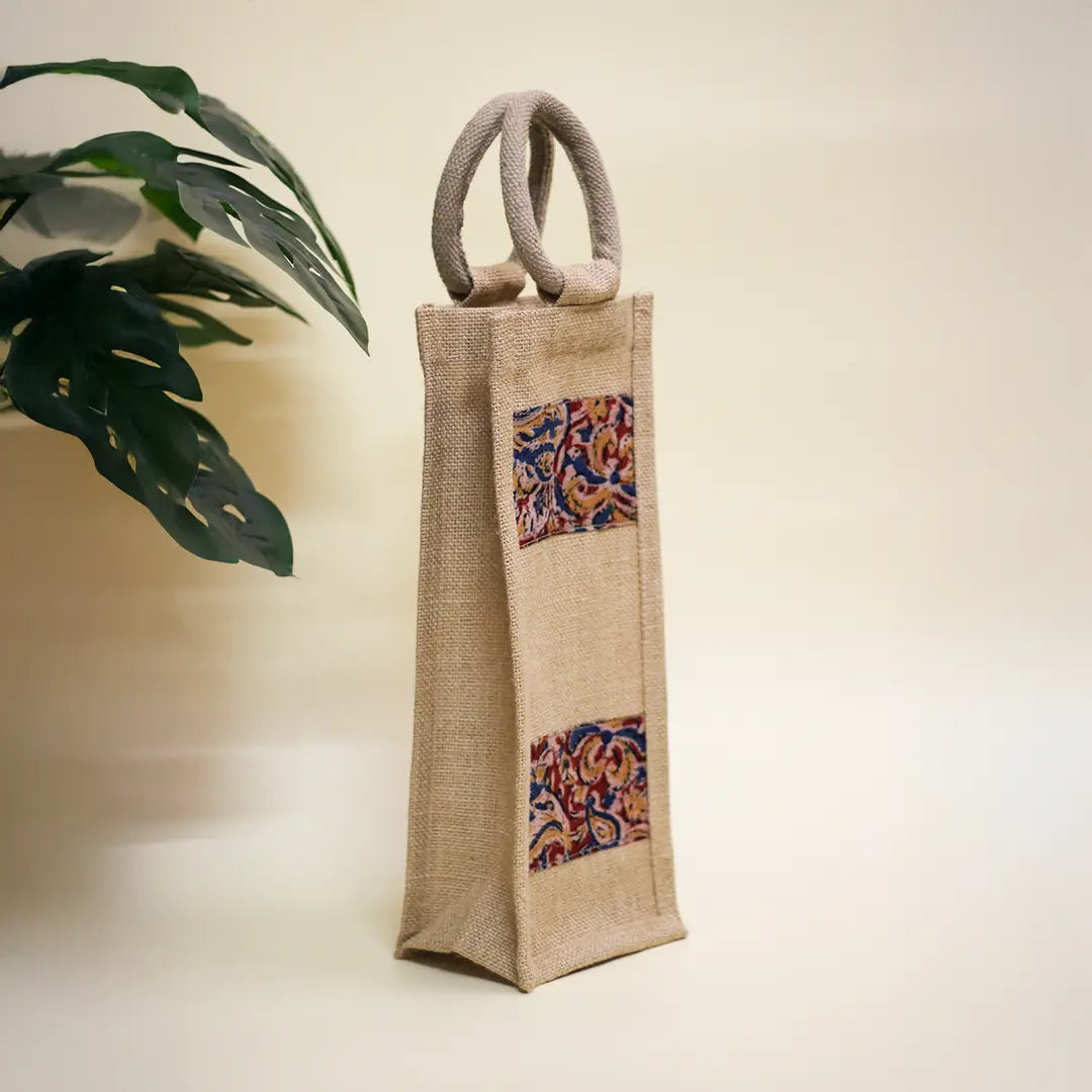 Double Kalamkari Bottle Bag
