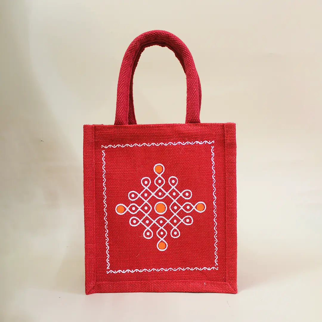 Shubh Kolum Jute Gift Bag(Pack of 4)