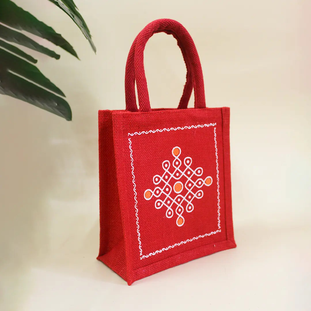 Shubh Kolum Jute Gift Bag(Pack of 4)