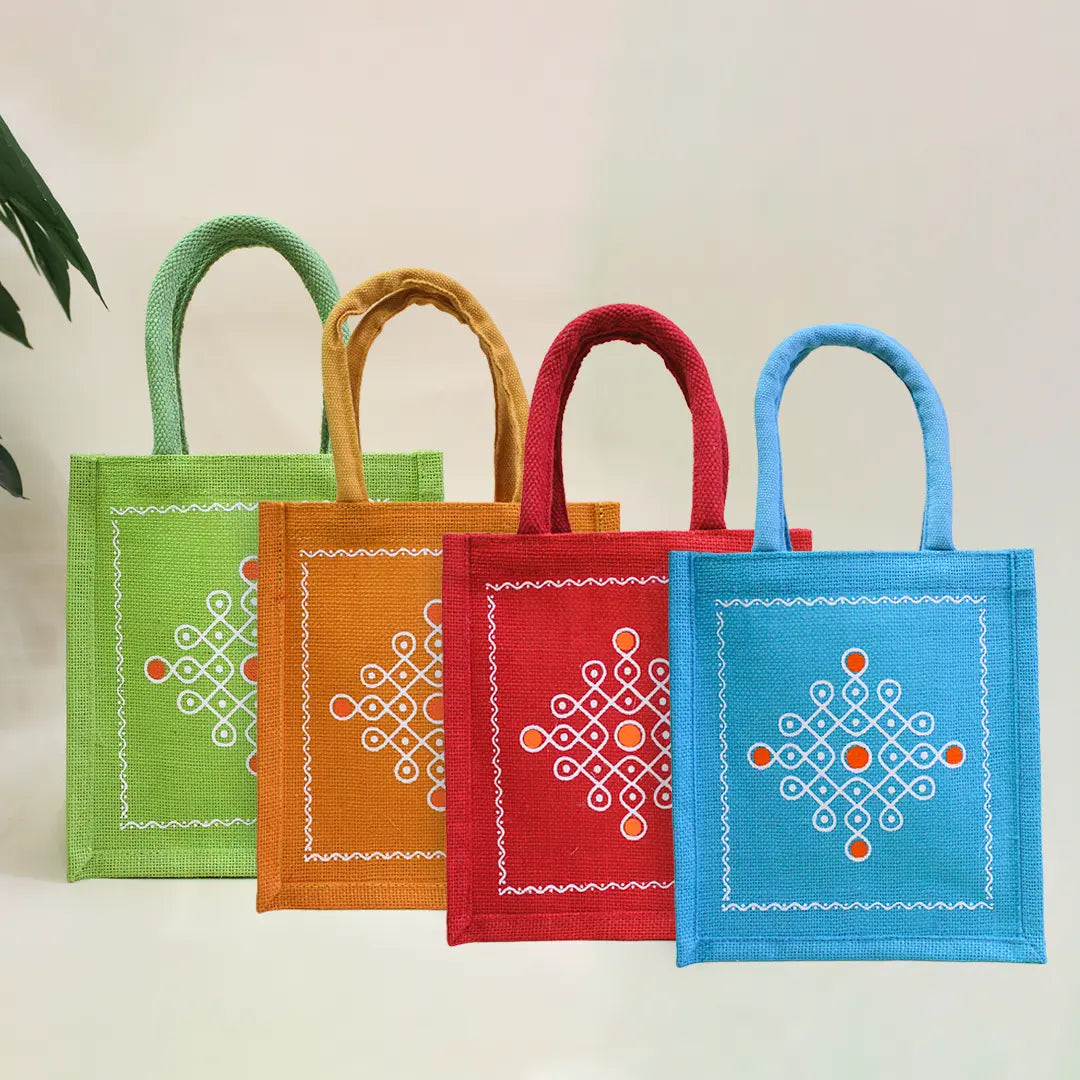 Shubh Kolum Jute Gift Bag(Pack of 4)