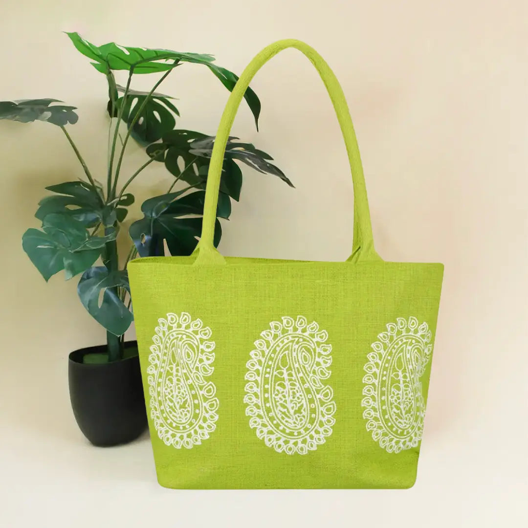 Mango print Jute handbag