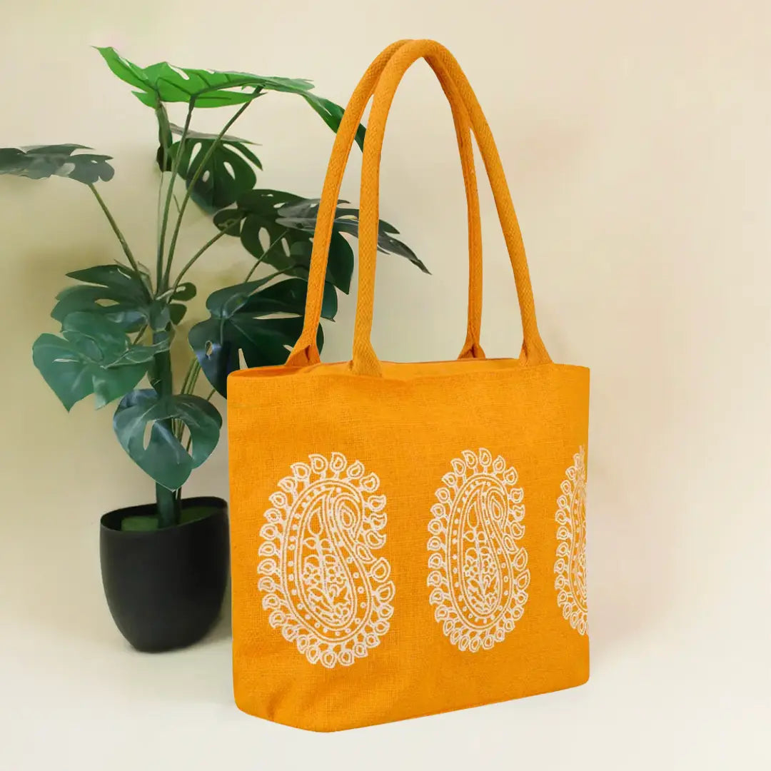 Mango print Jute handbag